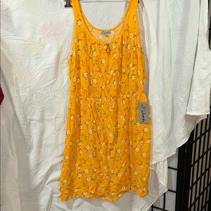 J for Justify Yellow Floral Sundress - Sleeveless Cute Summer Dress size 2X NWT